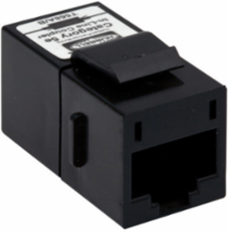 Snap-Fit Cat5e Inline Coupler, Slim, Black, 3.500 Inch