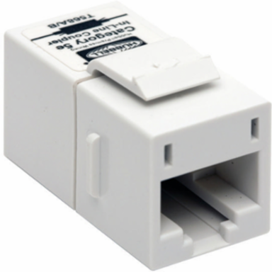 Snap-Fit Inline Coupler Cat5e Slim 0.9 Inch White