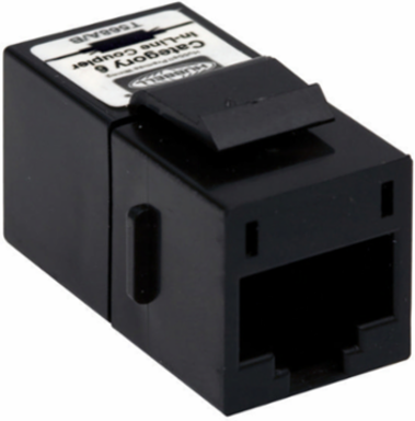 Snap-Fit Inline Coupler Cat6 Slim 3.400 Inch Black