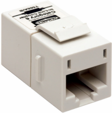 Snap-Fit Inline Coupler Cat6 Slim 3-1/2 Inch White