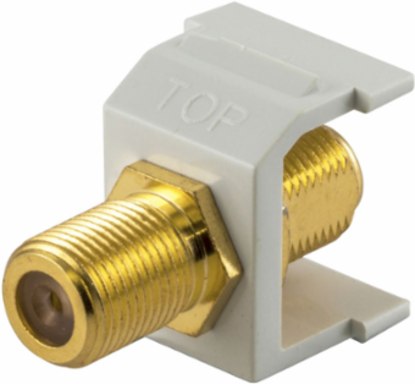 F-Type Snap-Fit Connector, 3GHz, Gold, Office White, 4 Inch
