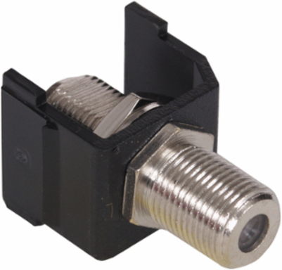 Snap-Fit F-Coax Connector Black, 3.500 Inch Width, Beryllium Copper