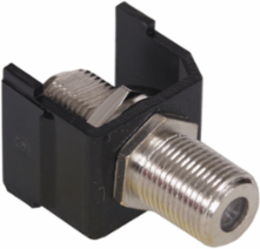 Snap-Fit F-Coax Connector Black, 3.500 Inch Width, Beryllium Copper