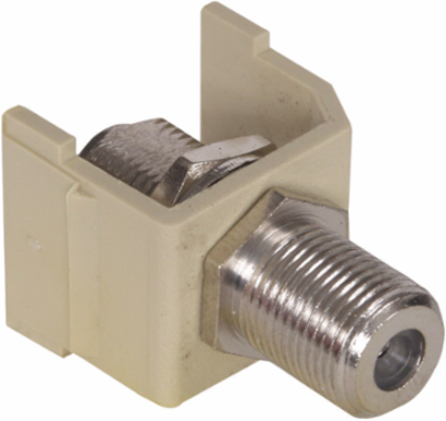 Snap-Fit F-Type Connector, Electric Ivory, 1.920 Inch Width, 1000V RMS