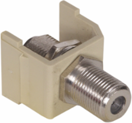 Snap-Fit F-Type Connector, Electric Ivory, 1.920 Inch Width, 1000V RMS