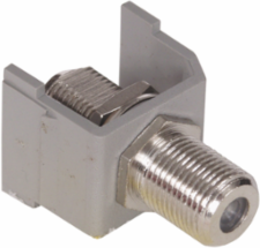 Snap-Fit F-Coax Connector Gray, Nickel Plated, Female to Female