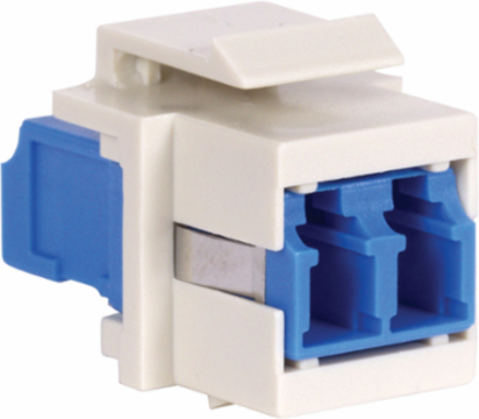 Fiber Optic Connectors, Snap-Fit, LC Duplex, Aqua, 1.25 Inch Width