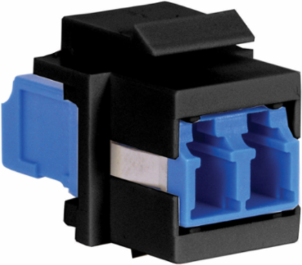 Fiber Optic Connectors Snap-Fit LC Duplex 0.58" X 0.76" Beige Black Housing