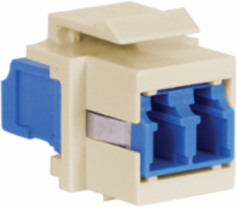 Fiber Optic Connectors LC-Duplex Snap-Fit Flush, .58" X .76" Size, Beige