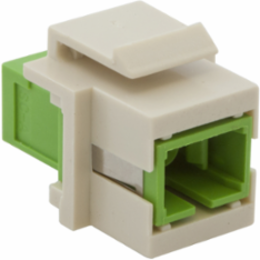 Fiber Optic Connectors, LC-Duplex, Snap-Fit, Flush, 1.700 Inch Width, Green