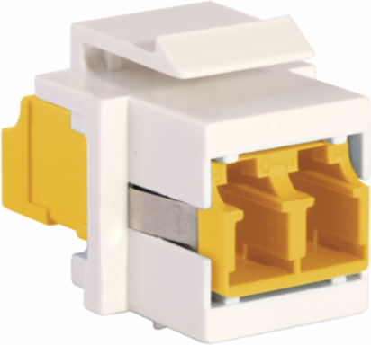 Fiber Optic Connectors, LC-Duplex, Snap-Fit, Flush, 0.600 Inch Width, Yellow