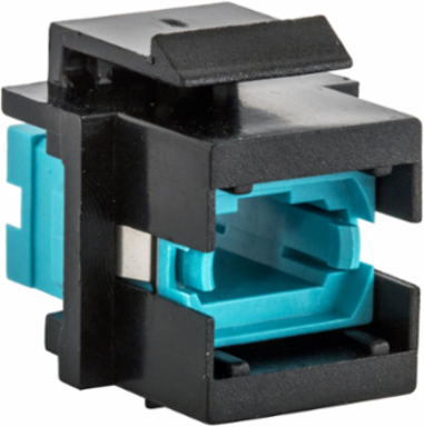 Fiber Optic Connector MTP-Simplex, Aqua 0.58" X 0.76" Black Housing