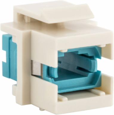 Fiber Optic Connector, MTP-Simplex, 0.58 Inch X 0.76 Inch, Aqua, Flush Mount