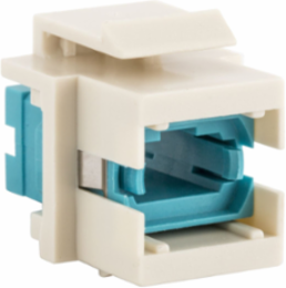 Fiber Optic Connector, MTP-Simplex, 0.58 Inch X 0.76 Inch, Aqua, Flush Mount
