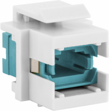 Fiber Optic Connector MTP-Simplex Flush Aqua 0.58" x 0.76" White Housing