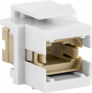 Fiber Optic Connectors - Snap-Fit, Flush, Beige/White Housing, 0.58" x 0.76"