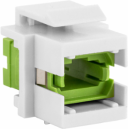Fiber Optic Connector, MTP-Simplex, Flush, Green & White, 0.58" x 0.76"