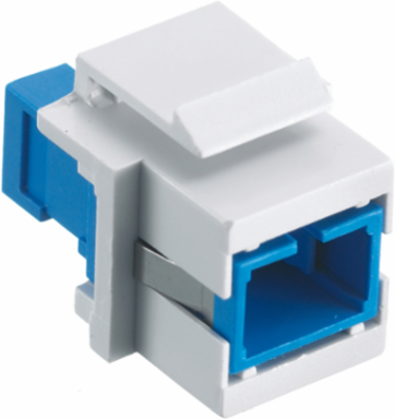 Fiber Optic Connectors SC Simplex, 0.58" x 0.76", Beige/White Housing