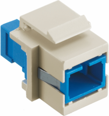 Fiber Optic Connector SC Simplex with Zircon Sleeves, Black & Office White Housing, 1.700 Inch Width, 0.58" X 0.76" Size