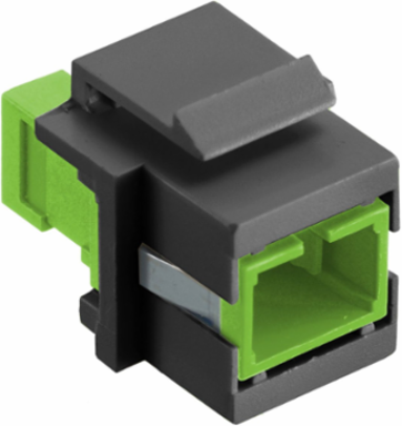 Fiber Optic Connectors, SC Simplex, 0.58" x 0.76", Snap-Fit, Black Housing
