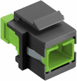 Fiber Optic Connectors, SC Simplex, 0.58" x 0.76", Snap-Fit, Black Housing