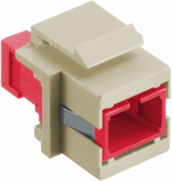 Fiber Optic Connector, SC Simplex, 0.58" X 0.76", Red, Flush Mount