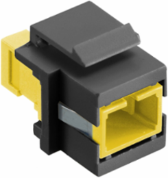 Fiber Optic Connector SC Simplex Snap-Fit Flush Yellow Black Housing 0.58" x 0.76"