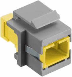 Fiber Optic Connectors SC Simplex, Snap Fit, Flush, 1.700 Inch Width, Yellow Adapter
