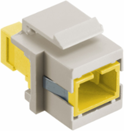 Fiber Optic Connectors SC Simplex, 0.58" x 0.76", Flush, Yellow Adapter