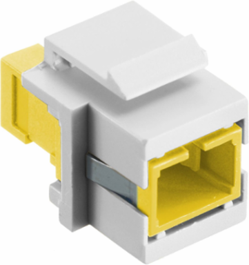 Fiber Optic Connectors SC Simplex, Snap-Fit, Yellow, White Housing, 0.58" X 0.76"