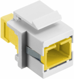 Fiber Optic Connectors SC Simplex, Snap-Fit, Yellow, White Housing, 0.58" X 0.76"