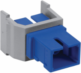 Fiber Optic Connectors SC Simplex Snap Fit, Beige & Gray Housing, 0.58"x0.76"