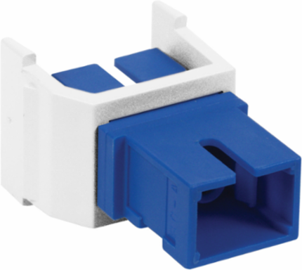 Fiber Optic Connector SC Simplex with Zircon Sleeves, Beige, White Housing, 0.58" X 0.76"