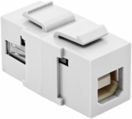 USB Snap-Fit Keystone Connector, 2-Gang/4-Gang, 3.500 Inch, White