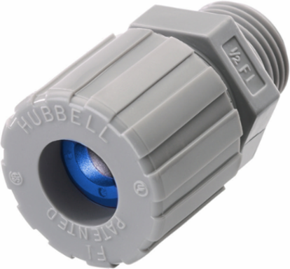Nylon Straight Male Cord Connector, 3/8 Inch, .38-.44 Inch Conductor Range