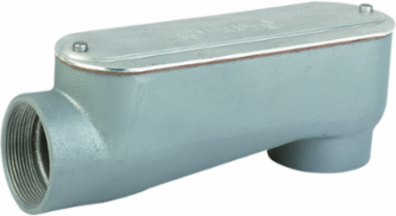 2-1/2 Inch Aluminum LB Hub Conduit Body with Raised Dome Cover