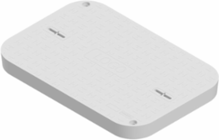 Cover, Sheet Molded Compound (SMC), Heavy Duty Tier 15, 24" x 36" x 3", 1-piece w/ 2 Bolts, Blank Logo