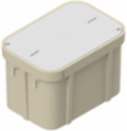 Assembly, Gray, Polymer Concrete Box and Sheet Molded Compound (SMC) Cover, Tier 22, 24" x 36" x 18", w/ 2 bolts