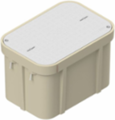 Assembly, Gray, Polymer Concrete Box and Sheet Molded Compound (SMC) Cover, Tier 22, 24" x 36" x 24", w/ 2 bolts