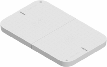 Cover, Sheet Molded Compound (SMC), Extra Heavy Duty Tier 22, 30" x 48" x 3", 2-piece w/ 2 Bolts, Blank Logo