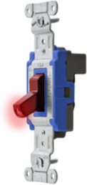 Heavy Duty Single Pole Toggle Switch, 15A 120-277V AC Red LED