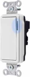 Illuminated Decorator Switch, 15A 120/277V AC, White
