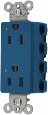 Style Line Decorator Duplex Receptacle, 15A 125V, 2-Pole, Blue