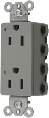 Style Line Decorator Duplex Receptacle, 15A 125V, 2-Pole 3-Wire, Gray