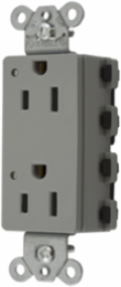 Style Line Decorator Duplex Receptacle, 15A 125V, 2-Pole 3-Wire, Gray