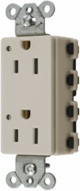 Decorator Duplex Receptacle, 15A 125V, 3.28 Inch, Light Almond