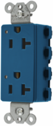 Style Line Duplex Receptacle, 20A 125V, 3-Wire, LED Indicator, Nylon, Blue
