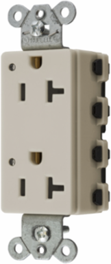 Style Line Decorator Duplex Receptacle, 20A 125V, 3-Wire Grounding, Light Almond