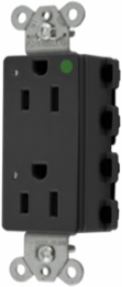 Hospital Grade Receptacle, 15A 125V, 2-Pole, Nylon, Black