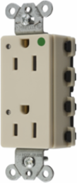 Hospital Grade Receptacle, 15A 125V, 2-Pole 3-Wire Grounding, Nylon, LED Indicator